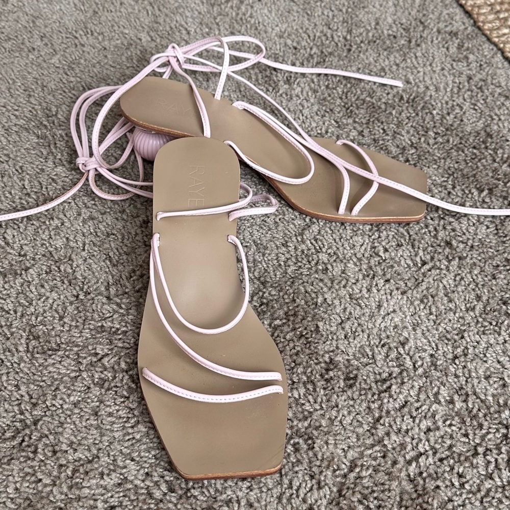 Revolve Raye Pink Sandals Ankle Wrap Aroundd